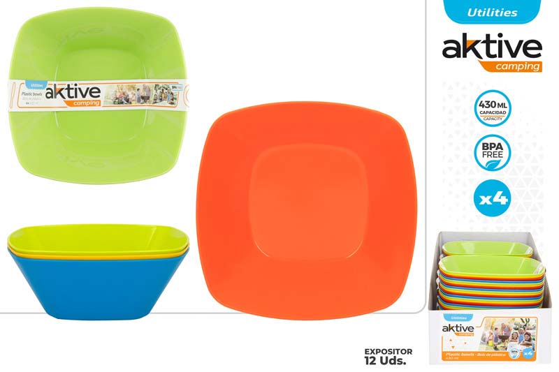 SET PIKNIK SKLEDIC 430 ML 4KOM, 14X14CM