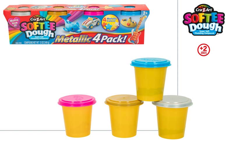 PLASTELIN 4 BARVE 340g 28X7CM