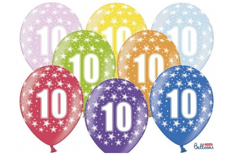 BALONI 10 LET SORTIRANI 30CM 50 KOSOV