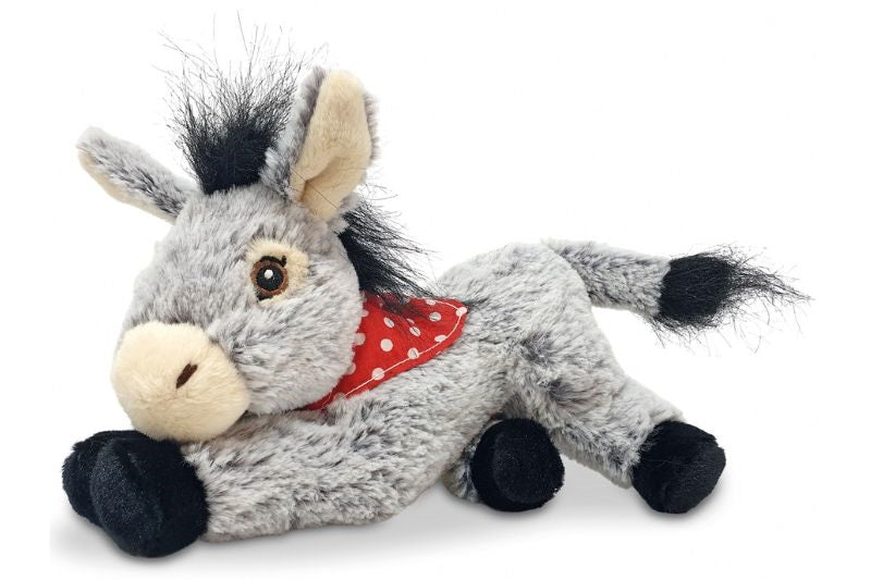 OSEL LEŽEČI Z RDEČIM ŠALOM 20CM