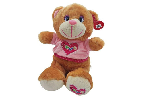 MEDO Z IZVEZENIM SRČKOM NA MAJICI 26CM