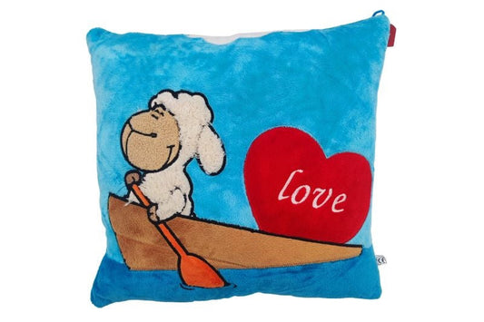 BLAZINA S SRČKOM IN OVCO - MODRA 39CM