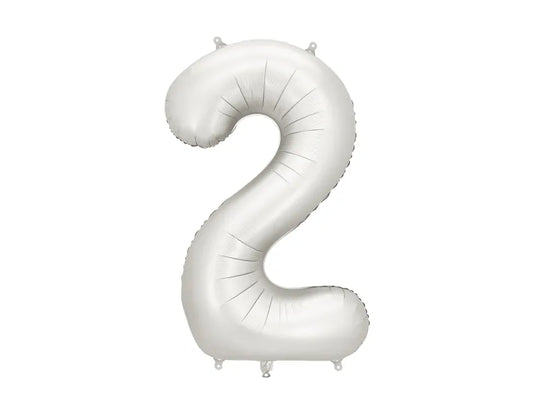 FOLIJA BALON ŠTEVILKA "2", SREBRNA, 86CM