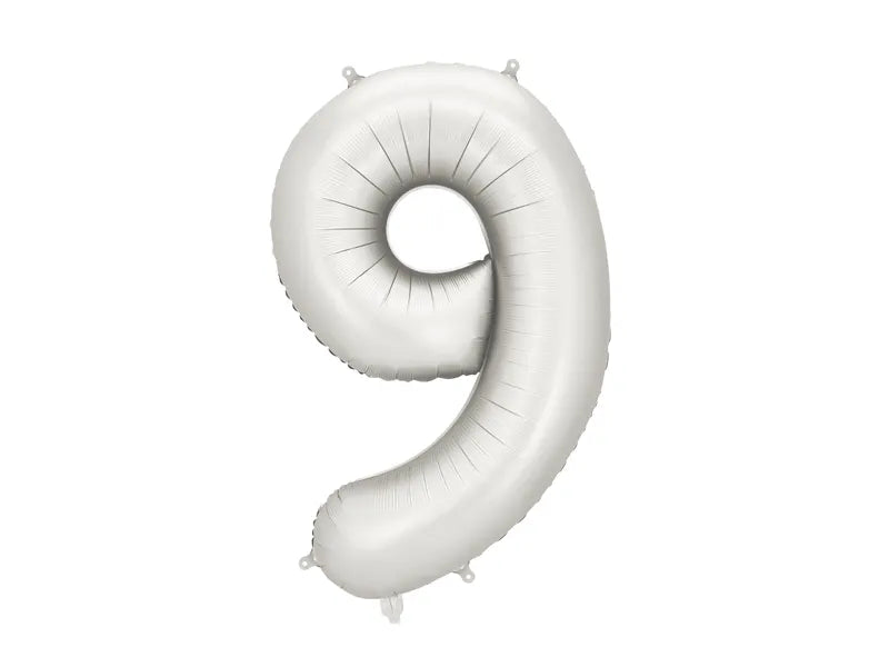 FOLIJA BALON ŠTEVILKA "9", SREBRNA, 86CM