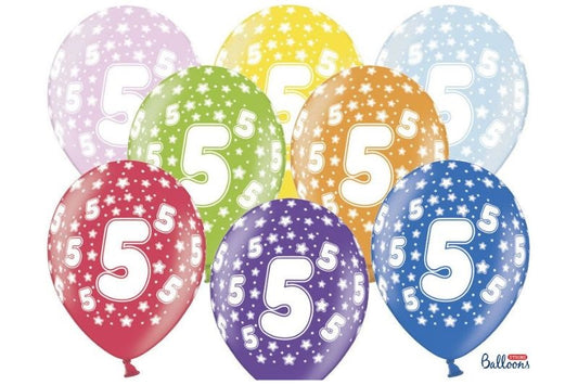 BALONI 5 LET SORTIRANI 30CM 6 KOSOV