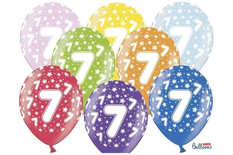 BALONI 7 LET SORTIRANI 30CM 50 KOSOV