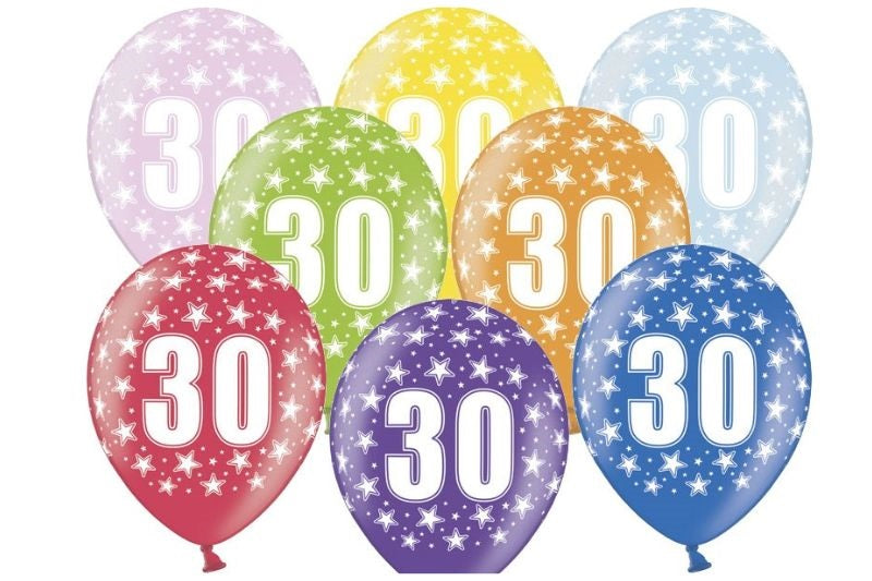 BALONI 30 LET SORTIRANI 30CM 50 KOSOV