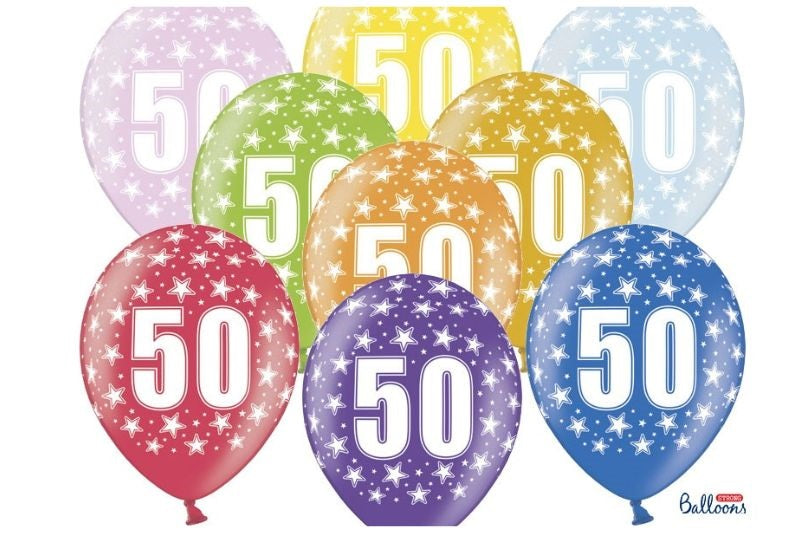 BALONI 50 LET SORTIRANI 30CM 50 KOSOV