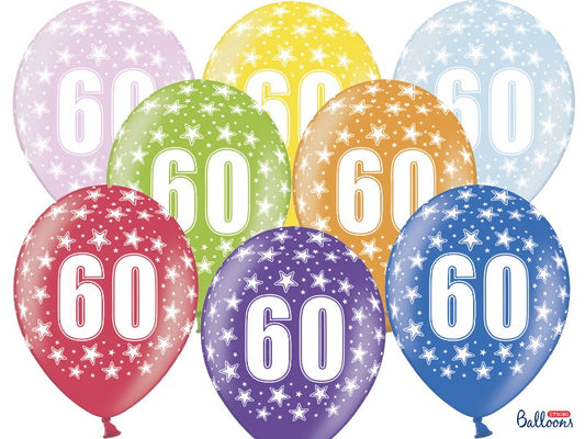 BALONI 60 LET SORTIRANI 30CM 50 KOSOV