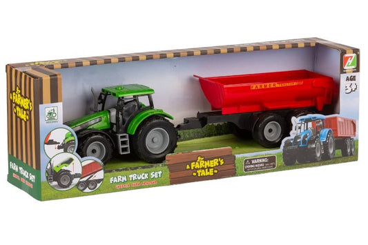 TRAKTOR NA VZTRAJNIK  S PRIKOLICO 48X15CM