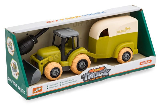 TRAKTOR S PRIKOLICO IN KONJEM RAZSTAVLJIV 30CM