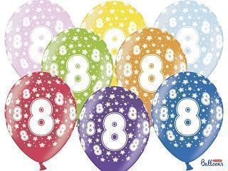 BALONI 8 LET SORTIRANI 30CM 6 KOSOV