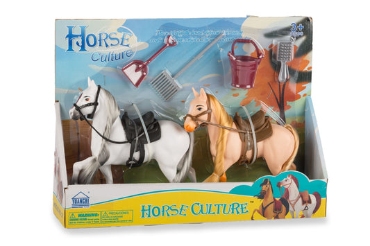 SET 2 KONJA S PRIPOMOČKI 33X24CM