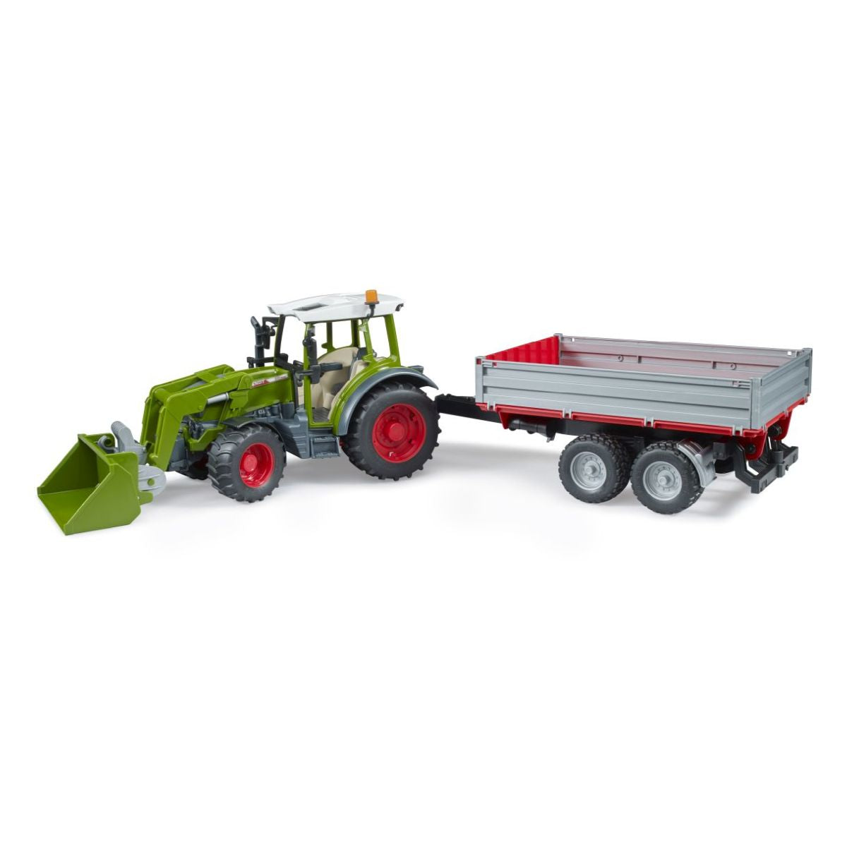 Bruder traktor Fendt Vario 211 s čelnim nakladalnikom in prekucno prikolico